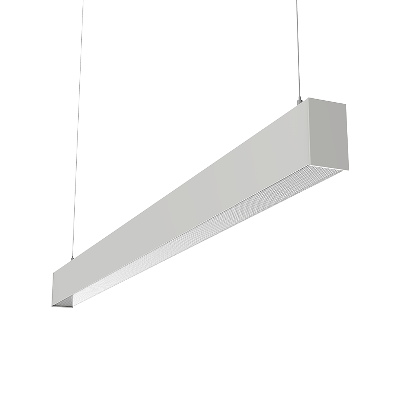 Светодиодный светильник VARTON X-line 1,5 м 45 Вт одиночный подвесной 1499x63x100 мм IP40 RAL9003 белый муар Tunable White (3000-6500K) с рассеивателем PRISM с декоративным проводом 2 м и комплектом подвесов 2 м диммируемый по протоколу DALI